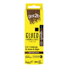 Load image into Gallery viewer, Got2b GEL Glued B&amp;E Tint Dark Brown 16ml, 6 Pack - Strong Hold, Tame Flyaways