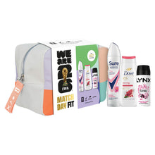 Load image into Gallery viewer, FIFA Match Day Fit Gift Set for Her with Body Wash Body Spray and Wash Bag