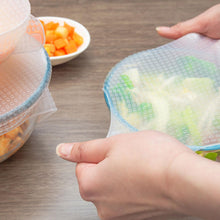 Load image into Gallery viewer, Aquarius Silicone Stretch Food Covers Reusable Airtight Lids 4 Piece Set