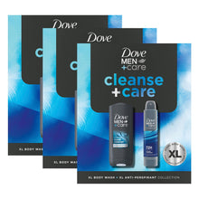 Load image into Gallery viewer, Dove Men+Care Gift Set Cleanse+Care XL Duo - Bodywash 400ml &amp; Spray 200ml
