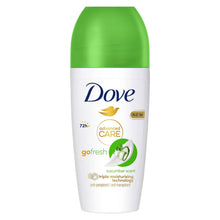 Load image into Gallery viewer, Dove Roll On Deo Go Fresh Cucumber 72H Lasting Women's Anti-Perspirant, 50ml