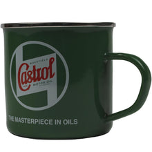 Load image into Gallery viewer, Castrol Classic Tin Mug with Classic Logo Decal and Enamelled for Cuppa, Green