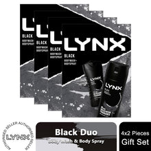 Load image into Gallery viewer, Lynx Black Body Wash 225ml &amp; Body Spray 150ml 2Pcs Gift Set for Him