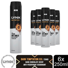 Load image into Gallery viewer, Lynx XXL Dark Temptation 72H Sweat Protection Anti-Perspirant Deodorant 6x250ml