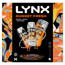 Load image into Gallery viewer, Lynx Sunset Fresh Trio Men's Grooming Gift Set Body Spray, Body Wash &amp; Deodorant