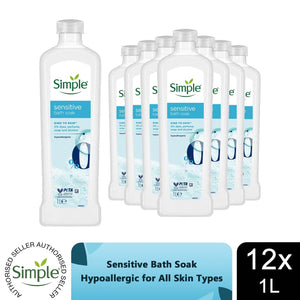 12x Simple Kind to Skin Sensitive Bath Soak Hypoallergenic for All Skin Types,1L