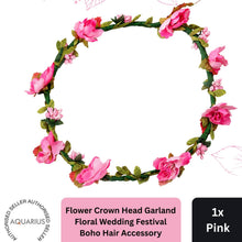 Load image into Gallery viewer, Aquarius Flower Head Crown Pink Elegant Floral Wedding Festival Hair Accessory Bag