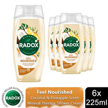 Load image into Gallery viewer, Radox Mineral Therapy Feel Nourished Shower Cream Moisturising Wash 225ml, 6pk