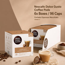 Load image into Gallery viewer, Nescafe Dolce Gusto Coffee Pods Caps Box of 16 Cortado Espresso Macchiato