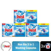 Load image into Gallery viewer, Persil XL 3 in 1 Washing Capsules Non Bio Stain Removal 36 Washes, 3 Pack