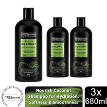 Load image into Gallery viewer, Tresemme Shampoo Nourish Coconut for Hydration, Softness &amp; Smoothness, 3x680 ml