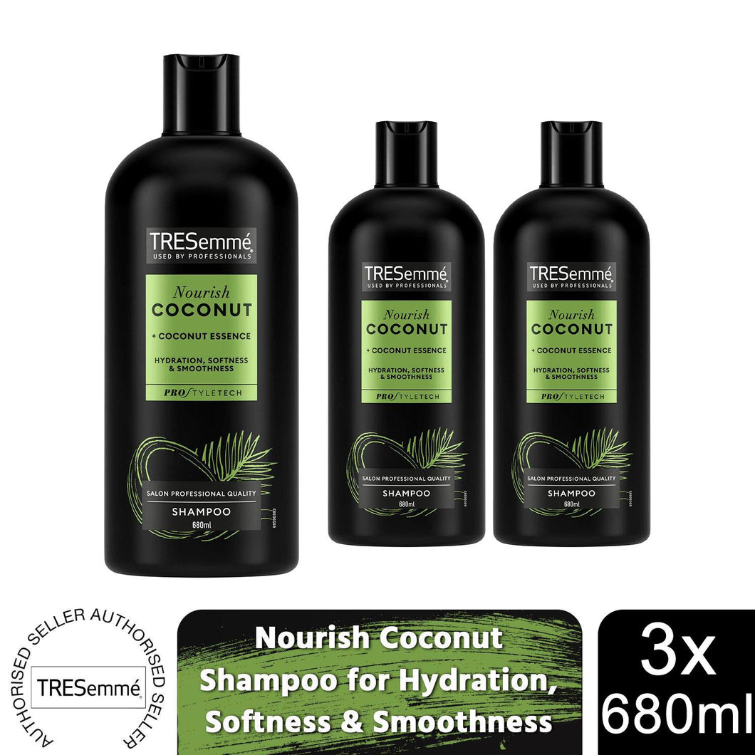 Tresemme Shampoo Nourish Coconut for Hydration, Softness & Smoothness, 3x680 ml