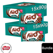 Load image into Gallery viewer, Nestle Sharing Bars, Aero Hazelnut Bubbly Milk Chocolate 15x90g (2 Pack)