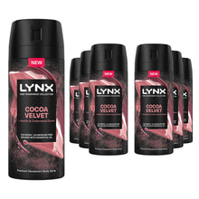 Load image into Gallery viewer, Lynx Body Spray Fine Fragrance Collection Cocoa Velvet for Men 150ml, 6 Pack