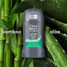 Load image into Gallery viewer, Dove Men+Care Whole Body Bamboo &amp; Aloe Odour Control Deodorant Stick 50ml, 6pk
