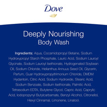 Load image into Gallery viewer, 6pk of 720ml Dove Deeply Nourishing Skin Natural Moisturiser Body Wash