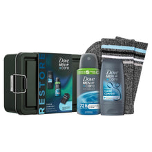 Load image into Gallery viewer, Dove Men+Care Tin Clean Comfort Essentials 2Pcs Gift Set for Him with Socks