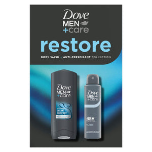 Dove Men+Care Restore Duo Gift Set Clean Comfort Bodywash & Classic Deodorant