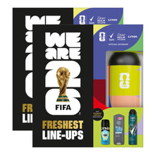 Load image into Gallery viewer, Freshest Line-Ups FIFA Gift Set for Him Body Wash, Spray &amp; Water Bottle