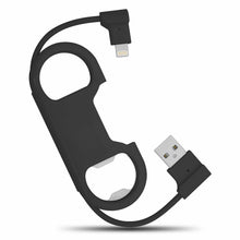 Load image into Gallery viewer, Charge Sync Cable with Bottle Opener iphone 5/6 Black