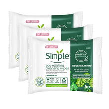 Load image into Gallery viewer, Simple Regeneration Age Resisting Cleansing Wipes, 3pk or 6pk of 20 Wipes