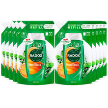 Load image into Gallery viewer, Radox Mineral Therapy Shower Gel Refill Pouch Feel Refreshed 500ml, 10 Pack