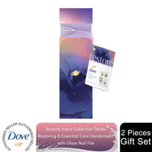 Load image into Gallery viewer, Dove Restore Hand Collection Treats 2 Pieces Gift Set for Her with Nail File