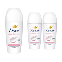 Load image into Gallery viewer, Dove Powder Soft Roll On Anti-Perspirant w/ 48H Long Lasting Fragrance 50ml, 3pk
