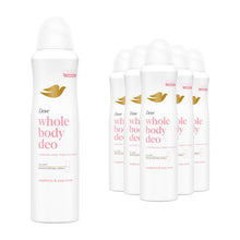 Load image into Gallery viewer, Dove Whole Body Odour Protection Deodorant Spray Raspberry &amp; Rose 150ml, 6 Pack
