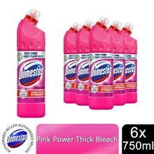 Load image into Gallery viewer, Domestos Thick Bleach Pink Power Disinfectant Multi-Purpose Cleaner Gel, 6x750ml