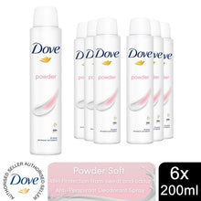 Load image into Gallery viewer, Dove Powder Anti-Perspirant with 48H Sweat Protection Deo for Women 200ml, 6pk