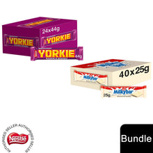 Load image into Gallery viewer, Nestle Chocolate Bar, Yorkie Chocolate Bar 24x44g &amp; Milkybar Chocolate 40x25g