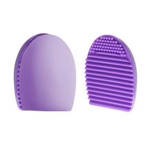 Load image into Gallery viewer, Silicone Egg Sponge Scrubber Make-Up Brush Cleaner - Purple