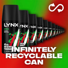 Load image into Gallery viewer, Lynx Body Spray Africa 48H High Definition Fragrance Deodorant for Men 35ml, 3pk