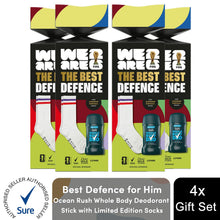 Load image into Gallery viewer, Best Defence Ocean Rush Scent Deodorant Stick &amp; Socks Men Grooming Gift Set
