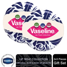 Load image into Gallery viewer, Vaseline Lip Treat Collection Gift Set Tin with Rosy Aloe Original Balm Trio