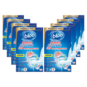 Bloo Power Toilet Fizz Tabs, Drain Deep Cleaning Bad Odour, 8 x 25g 8 Packs