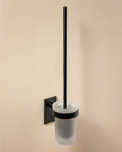 Load image into Gallery viewer, COSMIC Toilet brush holder Black Matte Adhesive Measures 38.5 x 11 x 8 cm