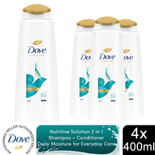 Load image into Gallery viewer, Dove Nutritive Solutions Daily Moisture 2in1 Shampoo &amp; Conditioner 400ml ,4pk