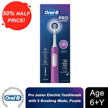 Load image into Gallery viewer, Oral-B Pro Junior Electric Rechargeable Toothbrush for Kids Aged 6+, Purple