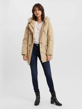 Load image into Gallery viewer, Vero Moda Womens Beige Agnesbeate Parka Hooded Regular Fit Jacket Coat