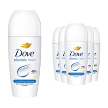 Load image into Gallery viewer, Dove Classic Fresh Roll On Anti-Perspirant Long Lasting Fragrance 50ml, 6 Pack
