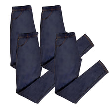 Load image into Gallery viewer, RJM Ladies Wet Look Faux Leather Leggings Blue High Waist Stretch Trousers, 4 Pk
