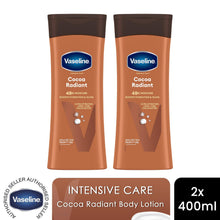 Load image into Gallery viewer, Vaseline Body Lotion Intensive Care Cocoa Radiant Deep Moisturizer 400ml, 2 Pack
