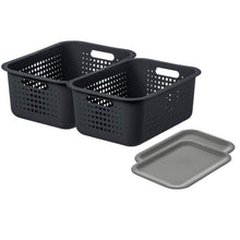 Load image into Gallery viewer, 2 of Each SmartStore Recycled15 Storage Box 10L &amp; Basket PlasticLid,Black/Taupe