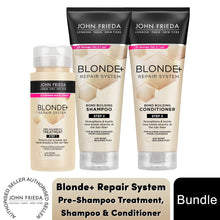 Load image into Gallery viewer, John Frieda Blonde + Repair Haircare Range- Shampoo, Conditioner &amp; Pre-Treatment