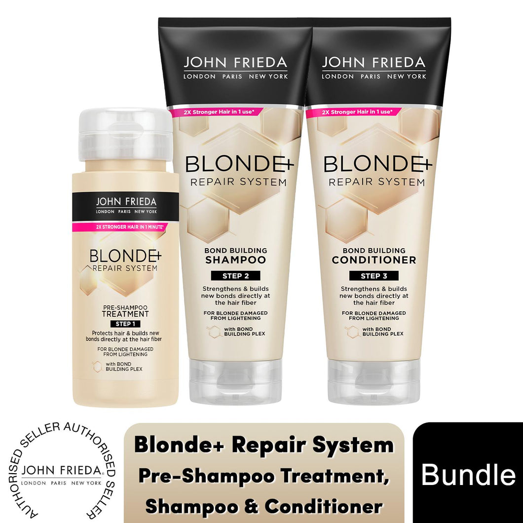 John Frieda Blonde + Repair Haircare Range- Shampoo, Conditioner & Pre-Treatment