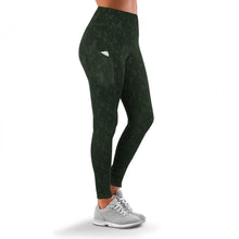 Load image into Gallery viewer, Women's Workout Leggings Highwaist with Side Pockets &amp; Camo Print, Olive-Size 6
