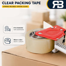Load image into Gallery viewer, Clear Packing Tape 48mm x 66m Strong Parcel Box Tape (12 / 24 / 48 Rolls)
