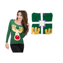 Load image into Gallery viewer, Women's Reindeer/Snowman Christmas Themed Winter Two-Piece Pyjama Set